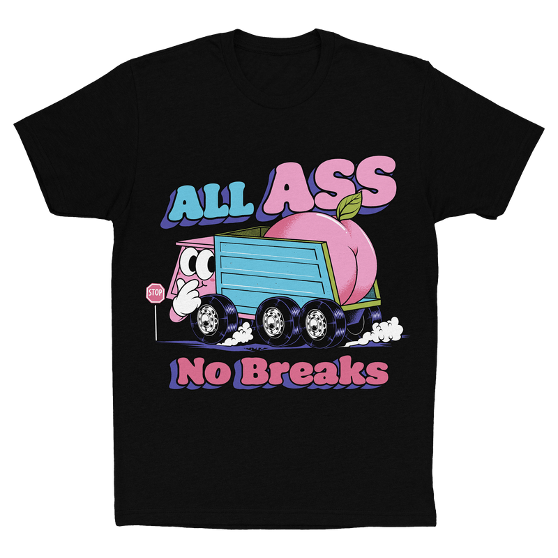 ALL ASS. NO BREAKS. (BLACK PREMIUM OVERSIZED TEE)
