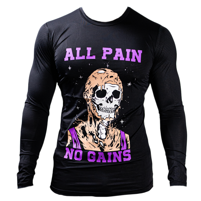 All Pain. No Gains. MUSCLE TEE LONG SLEEVE (LIMITED EDITION) *Read Size Chart*