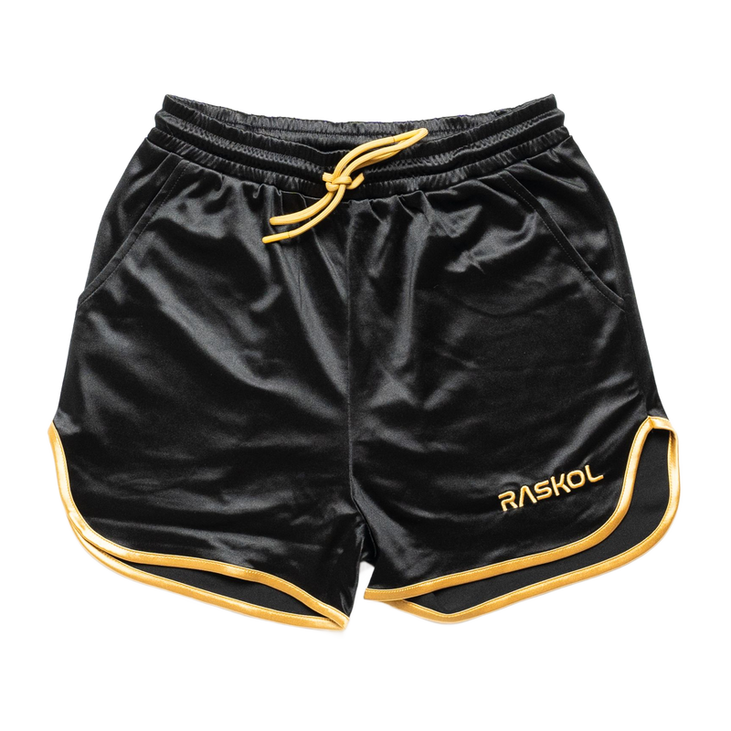 RASKOL BLACK & GOLD SILK SHORTS (LIMITED EDITION)