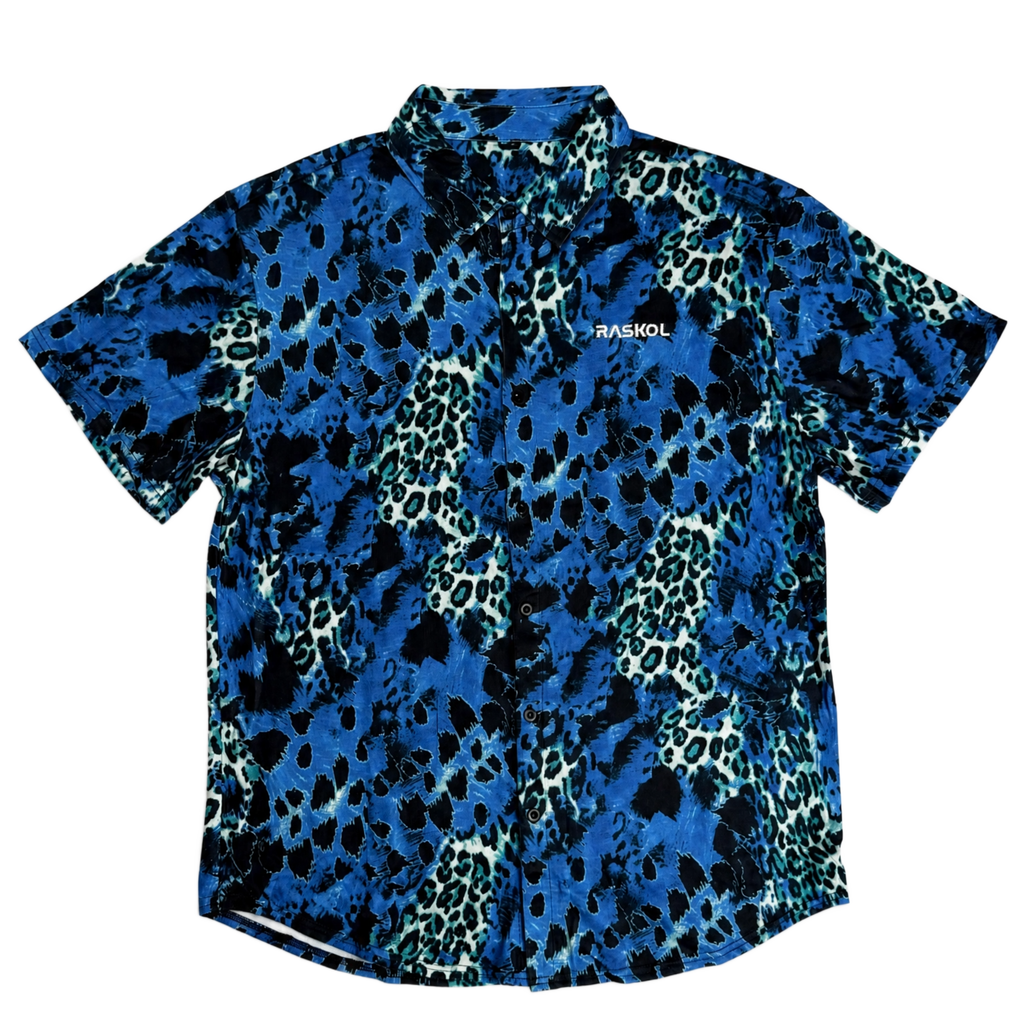 SILK BLUE PANTHER (Post-Workout Button Up Top) – Raskol Wear