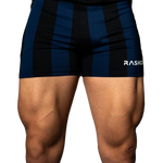 RASKOL Blue Striped Bodybuilding Compression Shorts