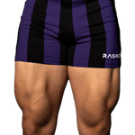 RASKOL Purple Striped Bodybuilding Compression Shorts