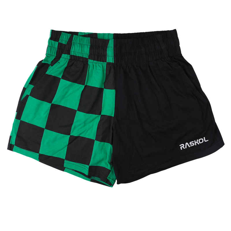 GREEN CHECKERED DUMPYS SHORTS (5" Inseam)