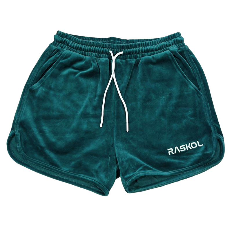 RASKOL Forest Green Velour Shorts (LIMITED EDITION)