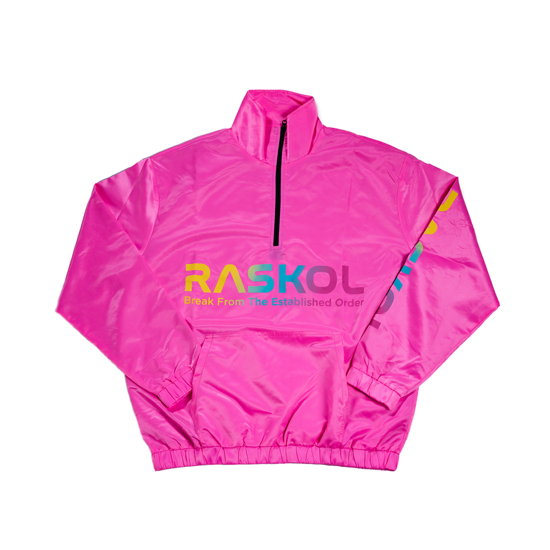RASKOL Athletic Windbreaker Jacket (Neon Pink)