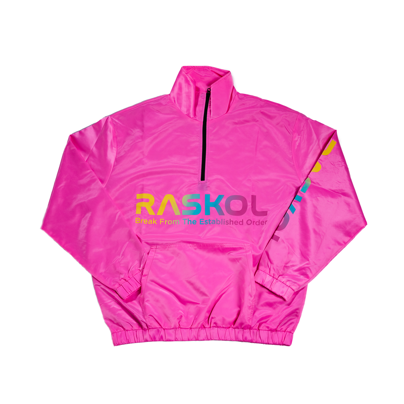 Neon pink windbreaker jacket discount