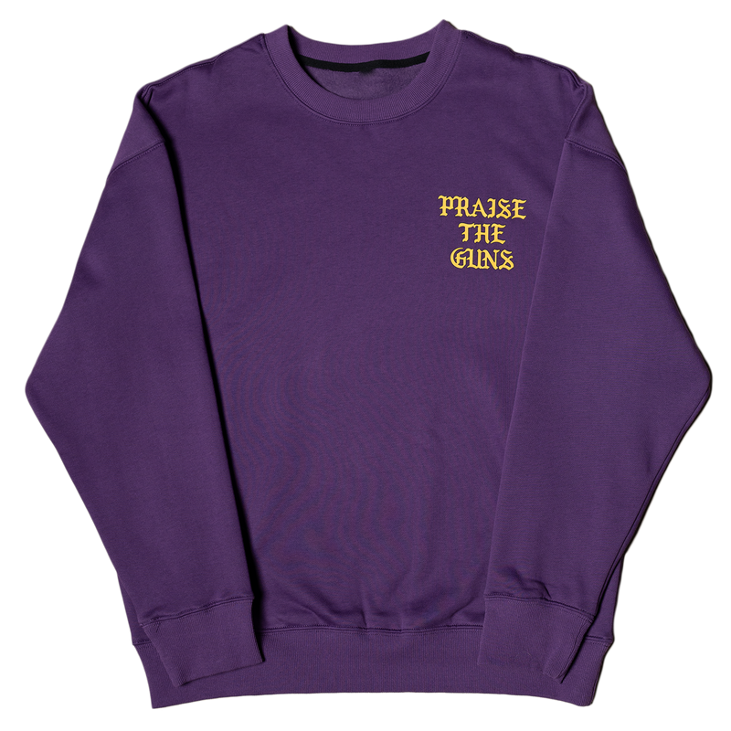 Praise The Guns (Royal Purple Comfy Crewneck)