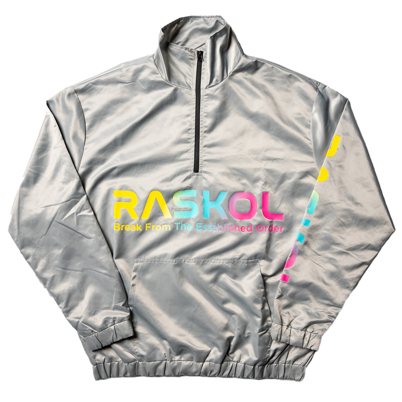 RASKOL Athletic Windbreaker Jacket (Silver)