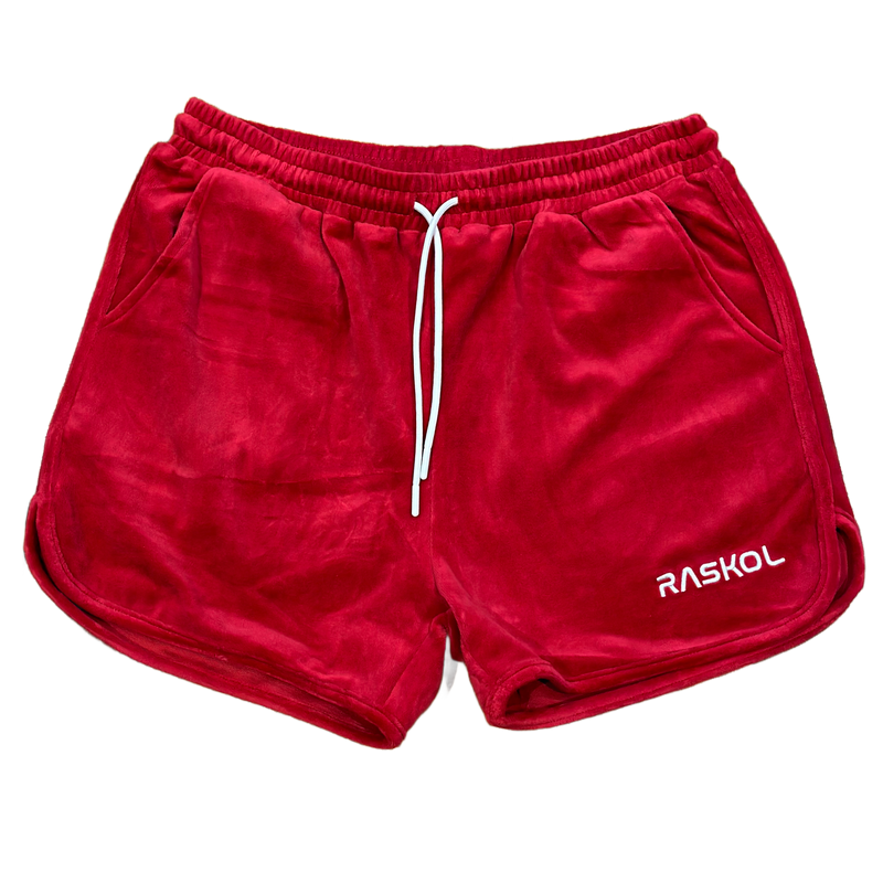 RASKOL Red Velour Shorts (LIMITED EDITION)