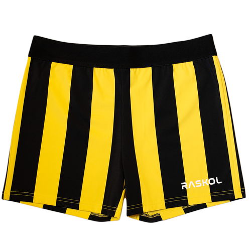 RASKOL Yellow Striped Bodybuilding Compression Shorts